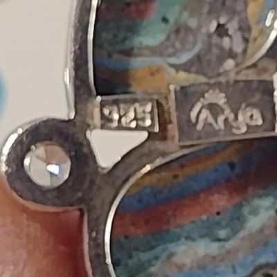 Arya Sterling Silver and Multi-Stone Toggle Bracelet - Approx 9" and (T15)