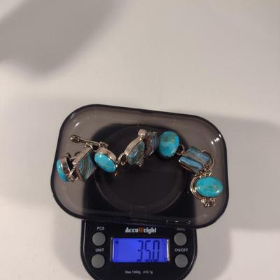 Arya Sterling Silver and Multi-Stone Toggle Bracelet - Approx 9" and (T15)