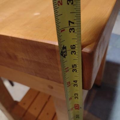 Solid Wood Butcher Block Table Kitchen Island on Castors