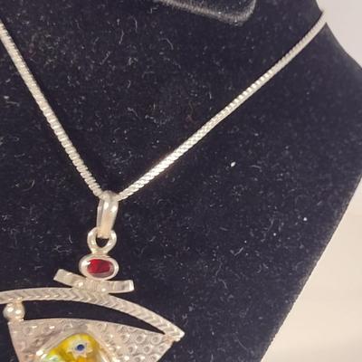 Sterling Silver Necklace with Pendant (T16)