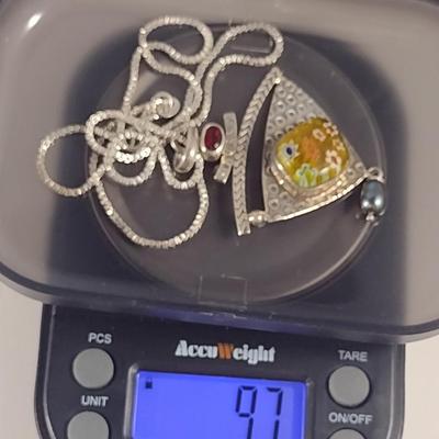 Sterling Silver Necklace with Pendant (T16)