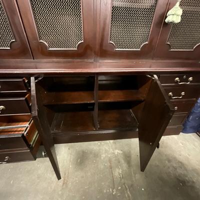 Lot 1047 Office Wall Credenza w/ Filing Cabinets & Bookcase.