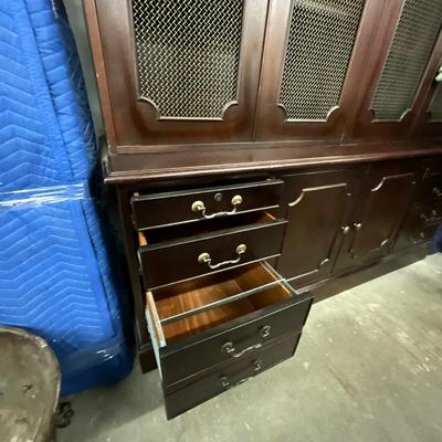 Lot 1047 Office Wall Credenza w/ Filing Cabinets & Bookcase.