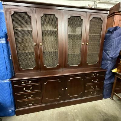 Lot 1047 Office Wall Credenza w/ Filing Cabinets & Bookcase.