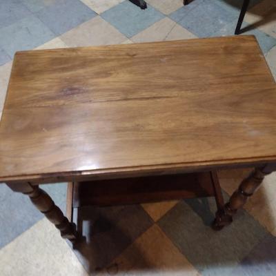 Vintage Wood Finish Console Side Table