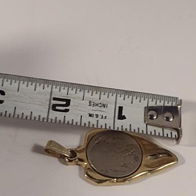 Arrow Design Pendant with Buffalo Nickle Center (T19)