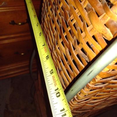 Wicker Basket Three Compartment Filing or Storage Tower