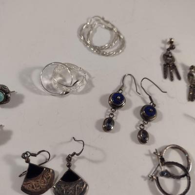 Collection of Sterling Silver Earrings- Approx 52.3 Grams Total Weight (T23)