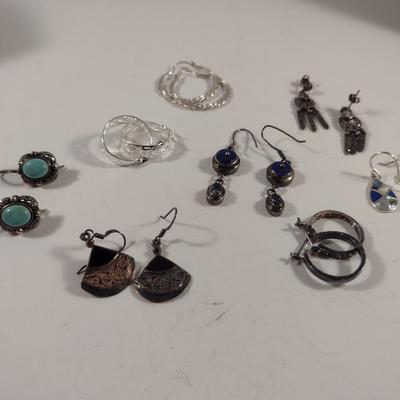 Collection of Sterling Silver Earrings- Approx 52.3 Grams Total Weight (T23)