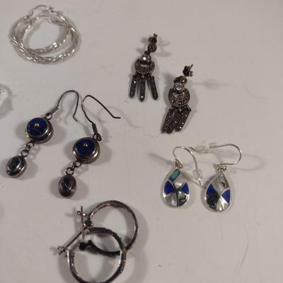 Collection of Sterling Silver Earrings- Approx 52.3 Grams Total Weight (T23)