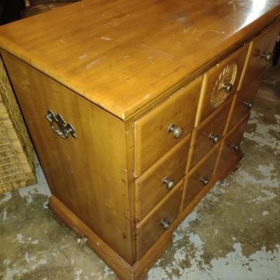 Cherry Wood Three Drawer Dresser