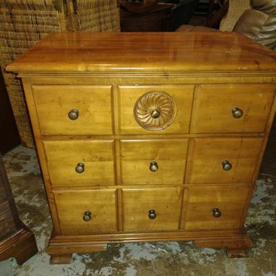 Cherry Wood Three Drawer Dresser