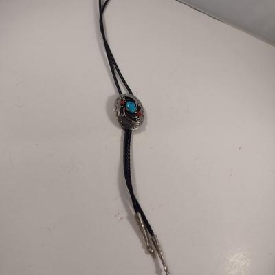 Bolo Tie with Multi-Stone Pendant (D2)