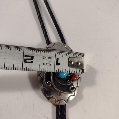 Bolo Tie with Multi-Stone Pendant (D2)