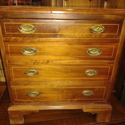 Mahogany Four Drawer Bedside Dresser