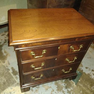 Mahogany Three Drawer Bedside Dresser