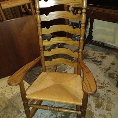 Rush Seat Ladder Back Rocking Chair