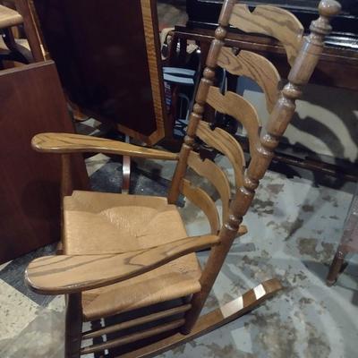 Rush Seat Ladder Back Rocking Chair