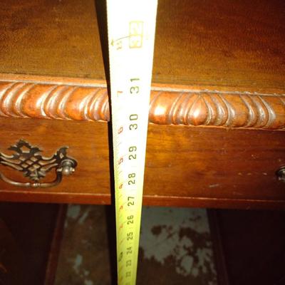 Knee Hole Office Desk with Leather Writing Surface