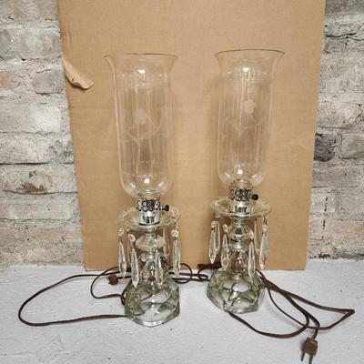 Pair of Crystal Vanity Lamps