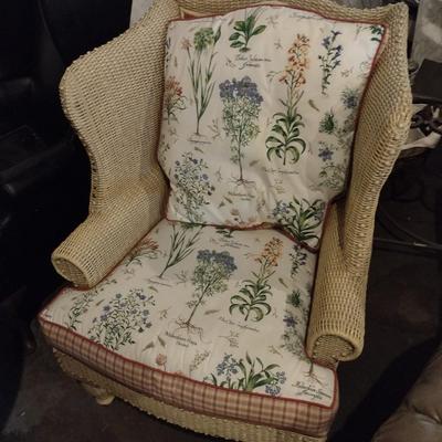 Rattan Patio Chair with Cushion Set