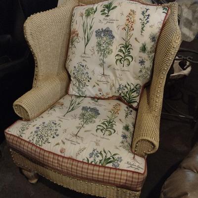 Rattan Patio Chair with Cushion Set