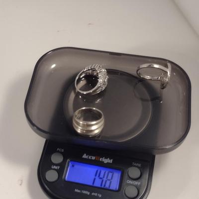 Collection of Sterling Silver Rings- Approx 14.8 Grams Total Weight (D6)