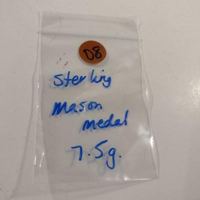 Sterling Silver Mason's Medal- Approx 7.5 Grams Total Weight (D8)