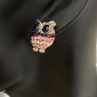 Crystal owl Post earrings