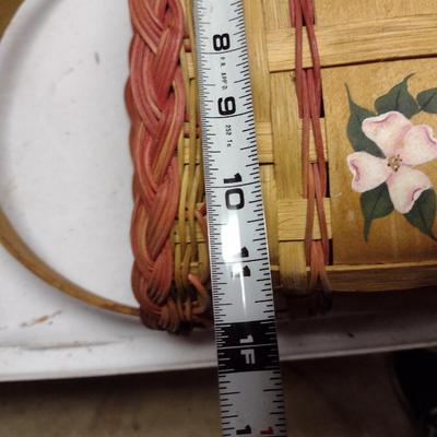 Pair of Hand Woven Baskets with Hand Painted Floral Designs