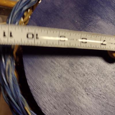 Pair of Hand Woven Baskets with Hand Painted Floral Designs