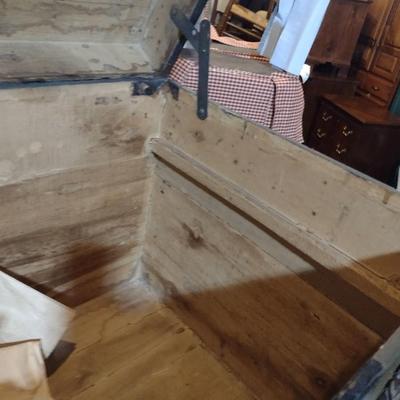 Vintage Wood Steamer Chest (No Tray)