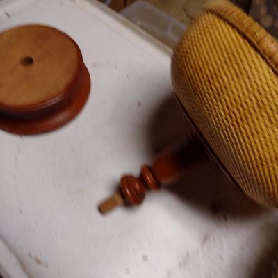 Hand Woven Two Bowl Pedestal Basket