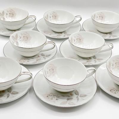 NORITAKE ~ Melrose (Platinum Coupe) ~ 4 Piece Service For 8