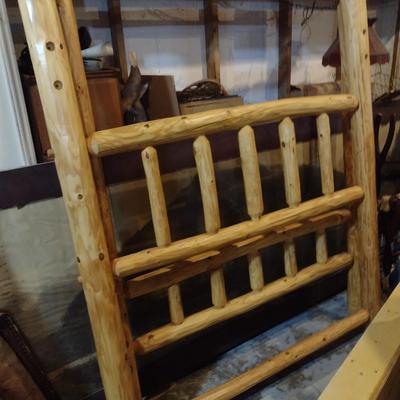 Pine Log Custom Queen-Sized Canopy Bed Frame