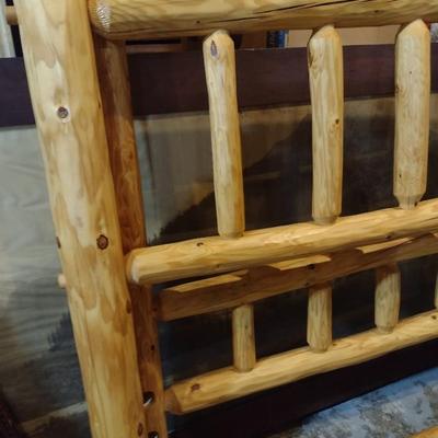 Pine Log Custom Queen-Sized Canopy Bed Frame