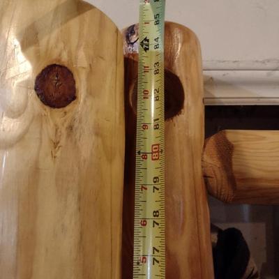 Pine Log Custom Queen-Sized Canopy Bed Frame