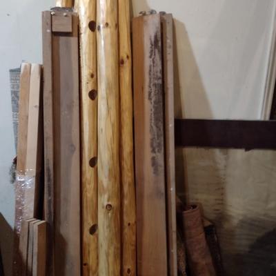 Pine Log Custom Queen-Sized Canopy Bed Frame