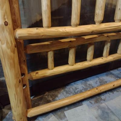 Pine Log Custom Queen-Sized Canopy Bed Frame