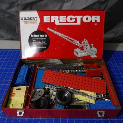 Vintage Erector Set with Original Metal Case