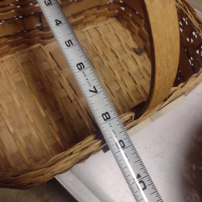 Pair of Hand Woven Baskets with Hand Painted Rabbit/Easter Theme