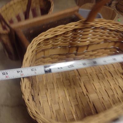 Pair of Hand Woven Baskets with Hand Painted Rabbit/Easter Theme