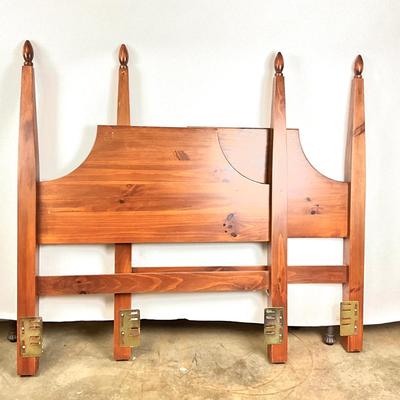 Lot 1037 Pair Pine Twin Beds - Headboards & Frames