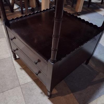 Baker Furniture Side Table with Double Drawer Storage Choice A