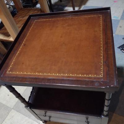 Baker Furniture Side Table with Double Drawer Storage Choice A