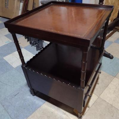 Baker Furniture Side Table with Double Drawer Storage Choice A