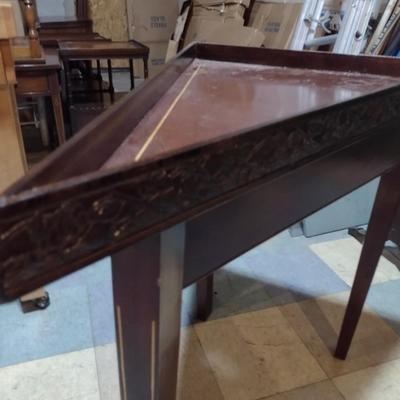 Mahogany Triangle Side Table