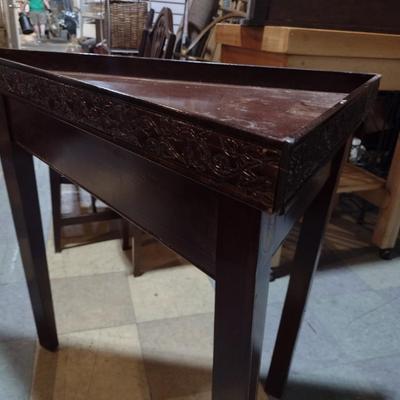 Mahogany Triangle Side Table