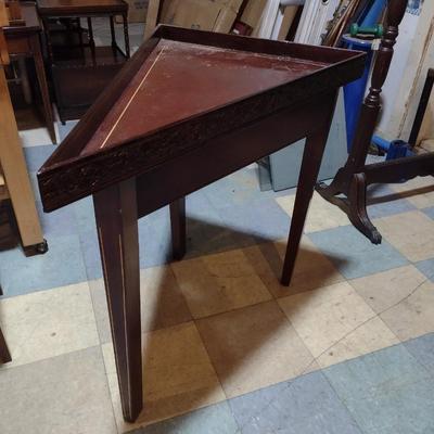 Mahogany Triangle Side Table