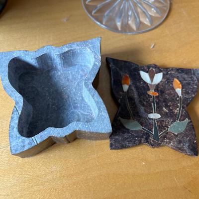 Sl58- Luminary cut-out orb, crystal & trinket box